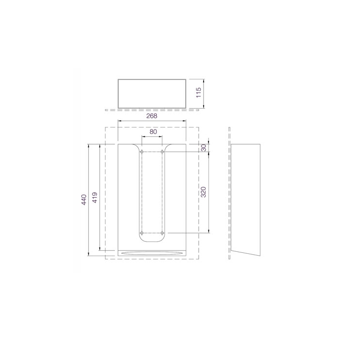 BC9289 Dolphin Paper Towel Dispenser 600 Towels Drawing