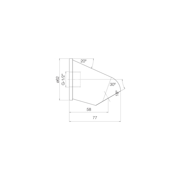 Dolphin Blue Shower Heads Wall Mounted Rear Inlet DB1031Drawing