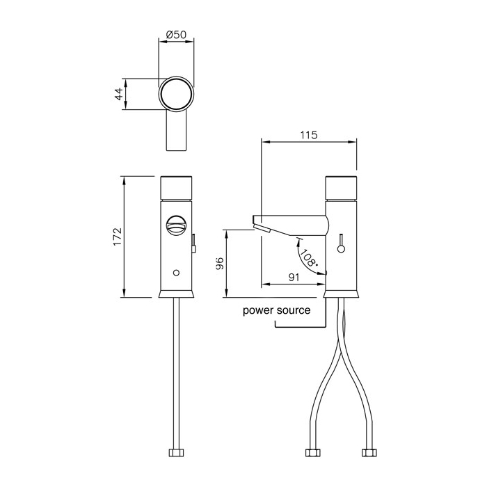 DB150 - DB175 Dolphin Blue Electronic Infrared Tap