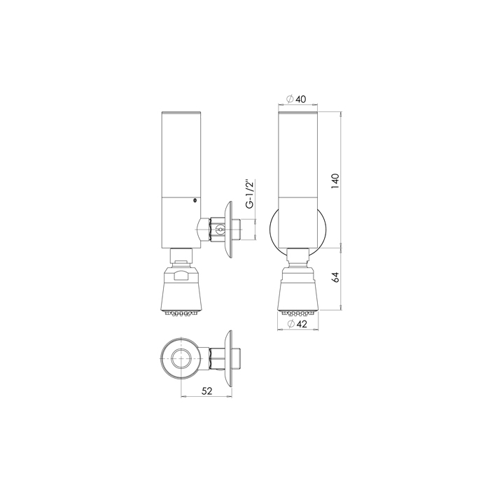 Dolphin Prestige Blue Piezo Touch Foot Wash DB1800 Drawing