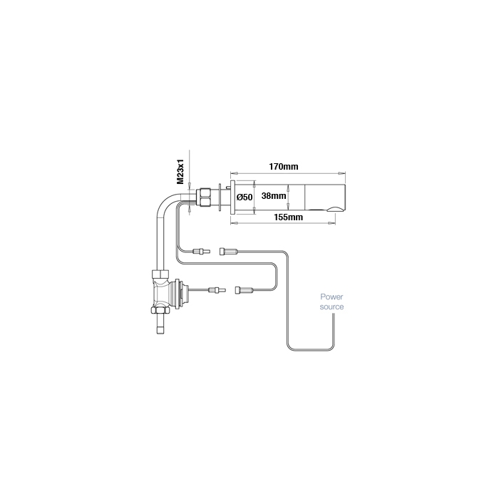 Dolphin Blue Piezo Touch Tap Series DB425T Drawing