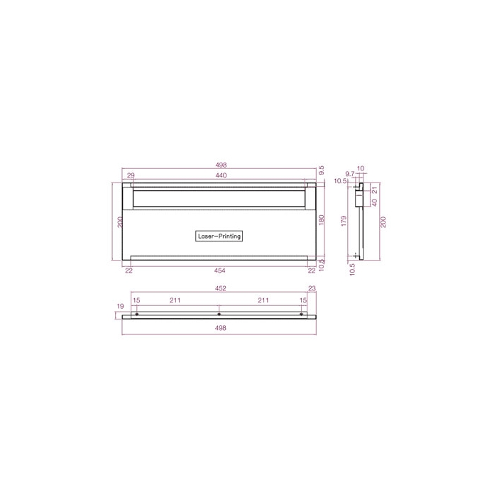 Prestige Washrooms Bespoke Confidential Bin Slot CAD Drawing