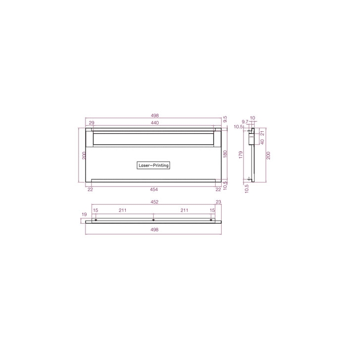 Prestige Washrooms Bespoke Confidential Bin Slot CAD Drawing