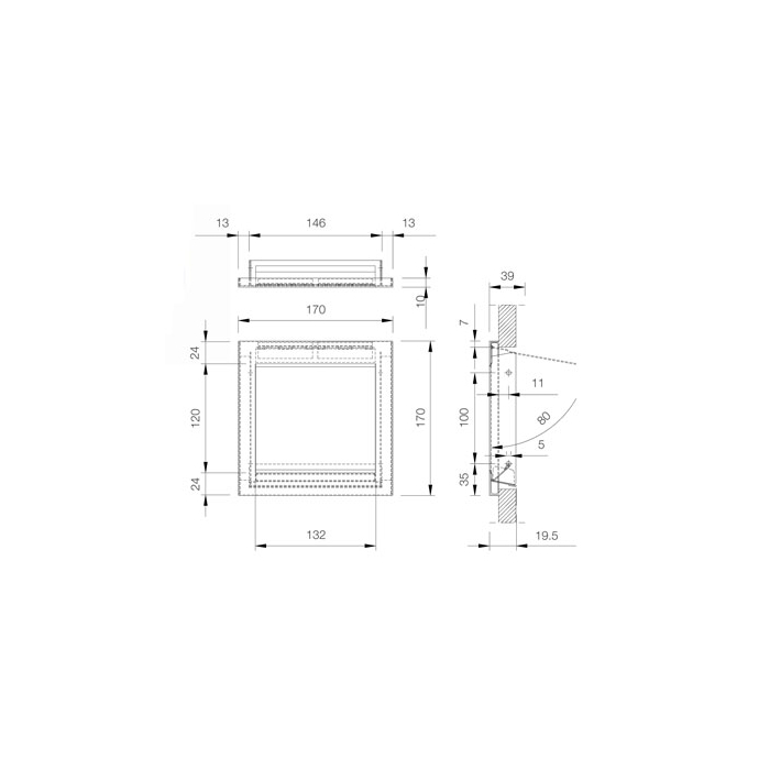 Bin Flap Dolphin Prestige Fire Resistant CAD Drawing