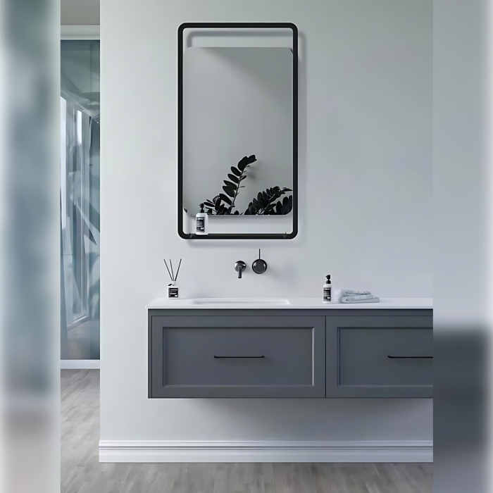 Ravendon 500mm Rectangle Mirror with Shelf lifestyle image CNPW106275