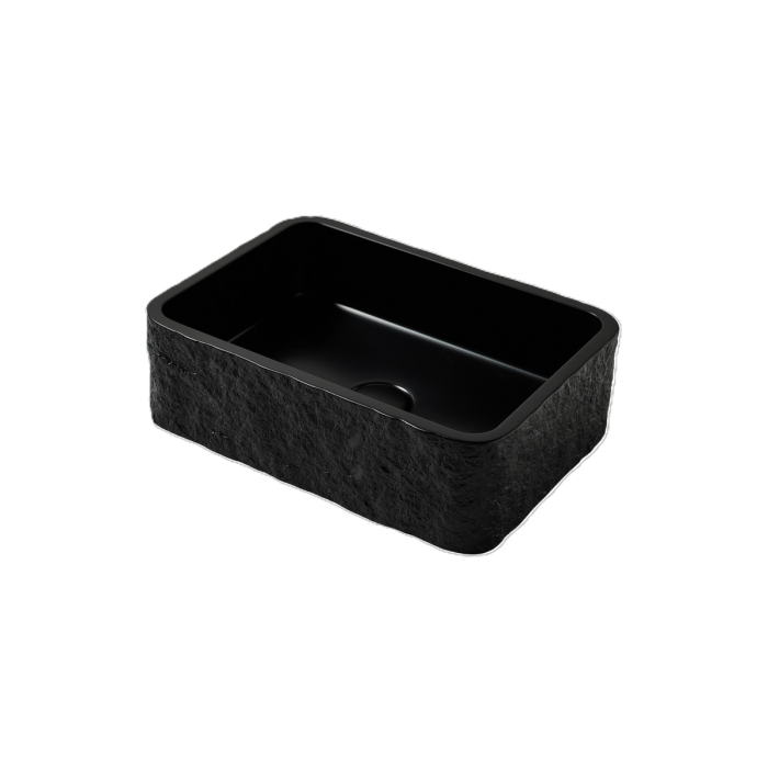 Scudo Rok Rectangle Sink Basin - Black - ROK-REC-400X280-BLACK