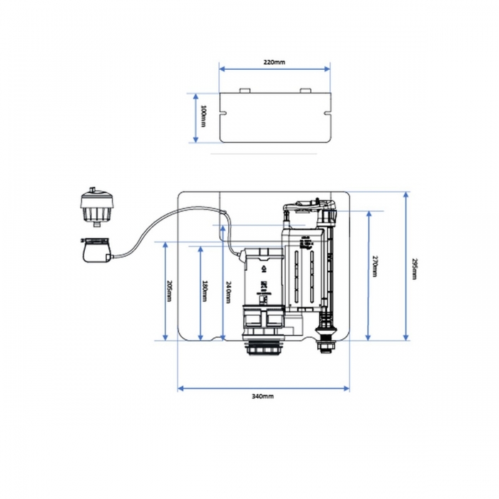 Scudo Middleton Rimless Back to Wall Toilet Pan and Slim Seat with Concealed Cistern CAD drawing of Cistern - MIDDSEATCISTERN