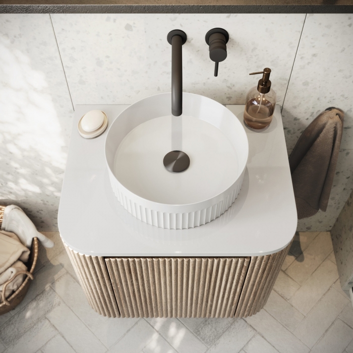 Scudo Fluted Round Countertop Basin VESSEL008