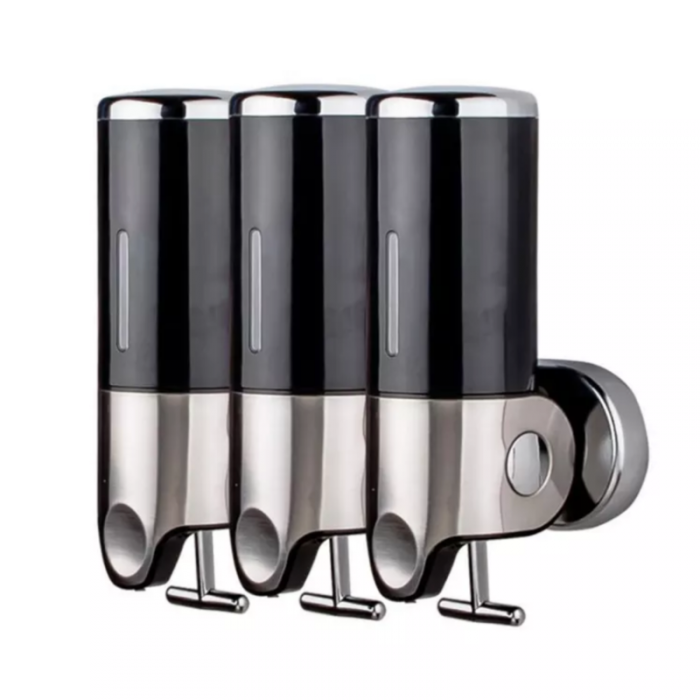 Shower Soap Dispensers Black ABS Stainless Steel
