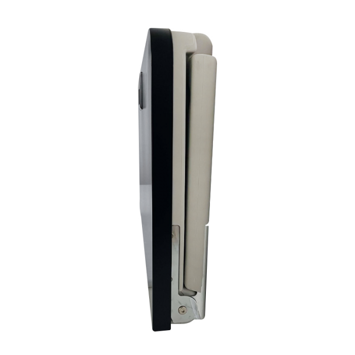 Genwec Matt Black Stainless Steel Horizontal Baby Changing Unit closed side on view on a white background - GW07050401-MB