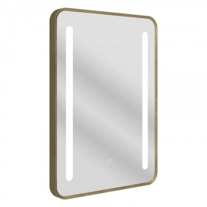 Abbey 500x700mm Rounded Front-Lit LED Mirror - Brushed Bronze