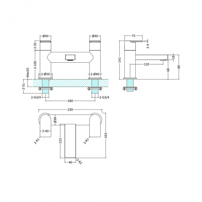 Sottile Bath Filler CAD