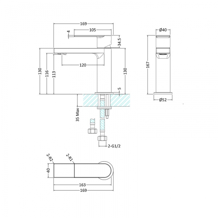 Sottile Basin Mixer CAD