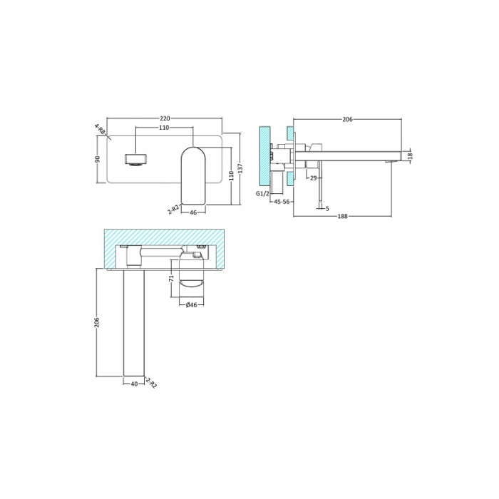 Sottile Wall Mounted CAD