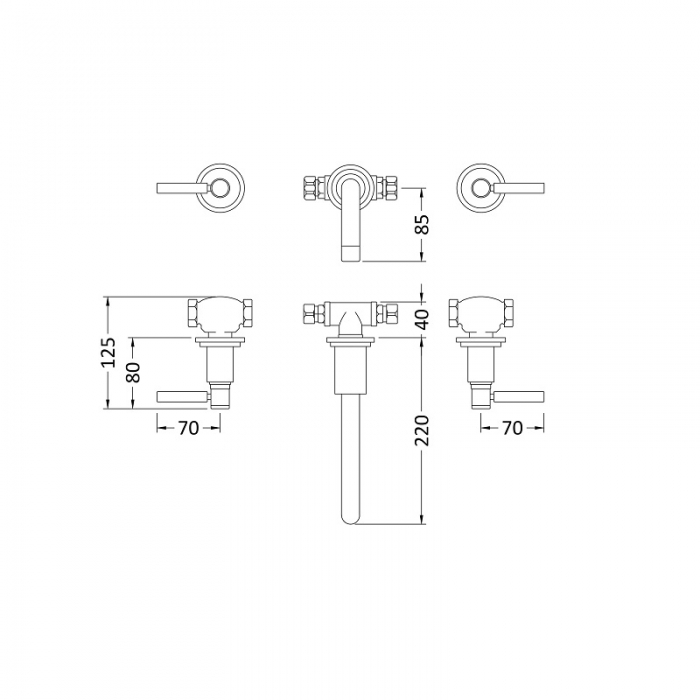 Tec Lever Wall Mounted CAD