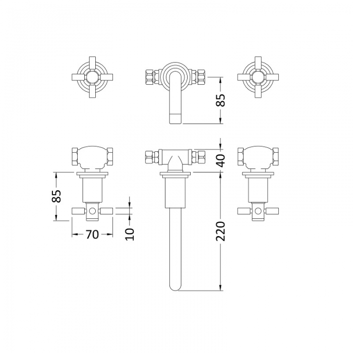 Tec Crosshead Wall Mounted CAD