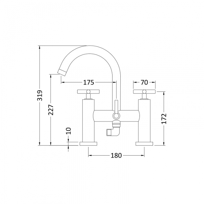 Tec Crosshead Bath Shower Mixer CAD