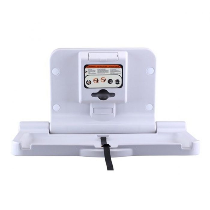 Safe Hands Commercial Horizontal Wall Mounted Baby Changing Unit - White open unit image - BABH77