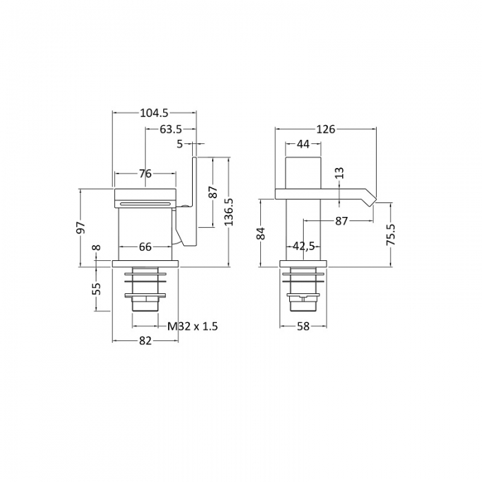 Nuie Bloc Mono Basin Mixer CAD