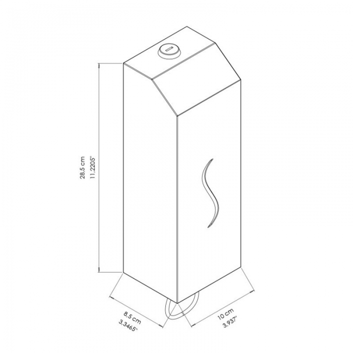 Prestige Ecoline 1 Ltr Automatic Foam Soap Dispenser - Matt Black CAD Drawing - E-1TFD/FMBK