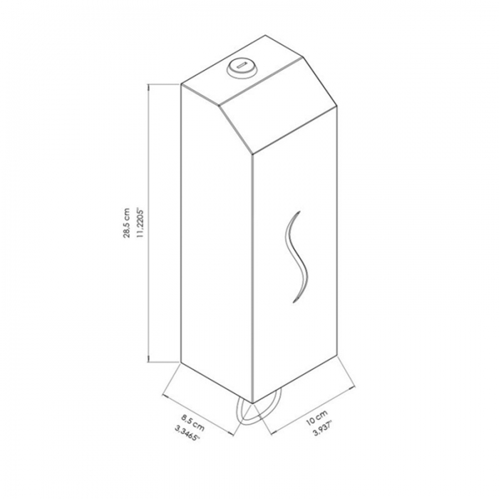 Prestige Ecoline 1 Ltr Automatic Liquid Soap Dispenser - Matt Black CAD Drawing - E-1TFD/LMBK