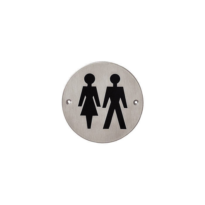 High quality stainless steel WC unisex toilet sign