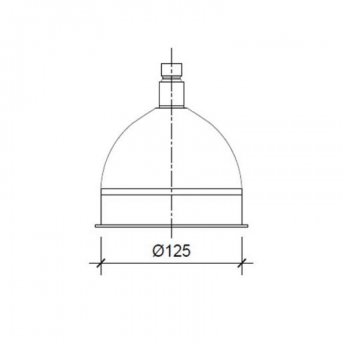 JTP Grosvenor Victorian Polished Chrome Shower Heads - 125mm - 200mm CAD Drawing 125mm - GROSVPC125-150-200