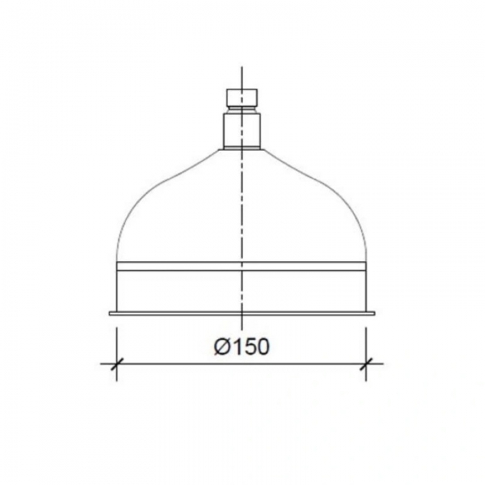 JTP Grosvenor Victorian Polished Chrome Shower Heads - 125mm - 200mm CAD Drawing 150mm - GROSVPC125-150-200