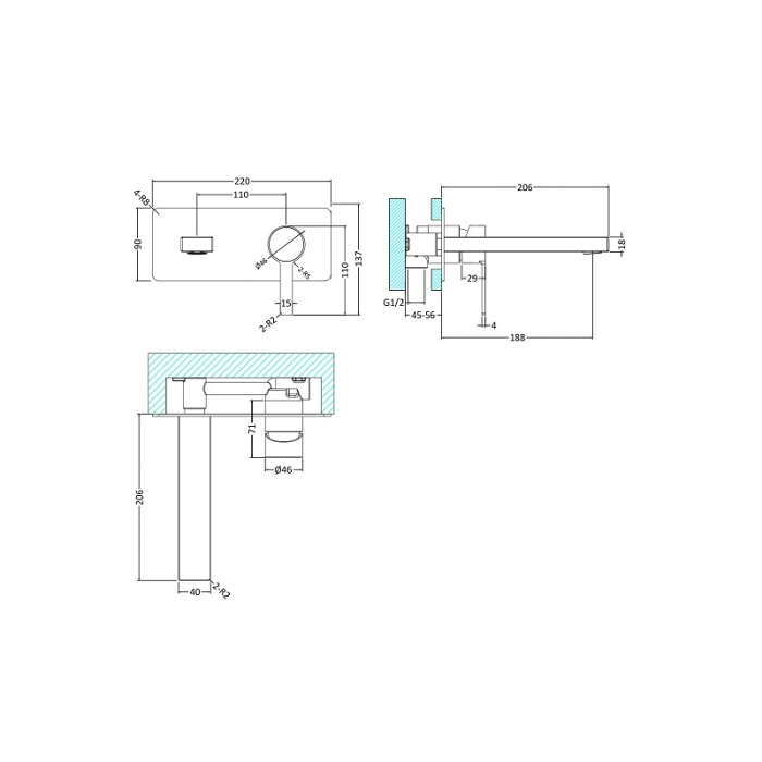 Willow Wall Mounted CAD