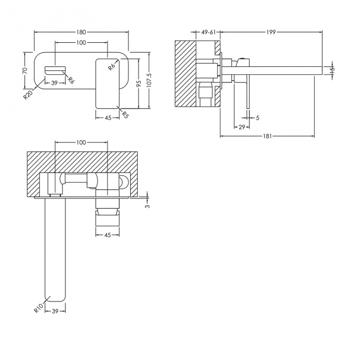 Nuie Windon Wall Mounted CAD