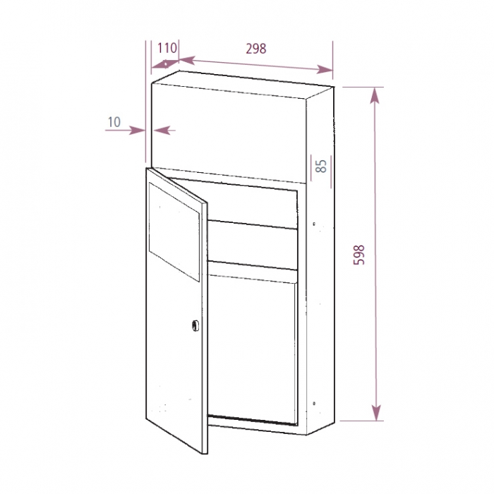 Prestige Recessed sanitary Bin