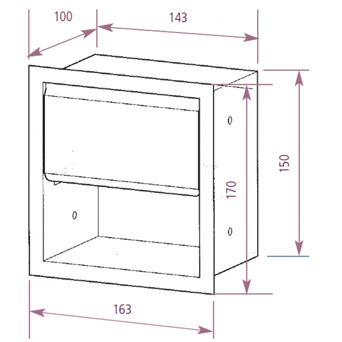 Toilet Paper Dispenser Recessed Prestige - CAD