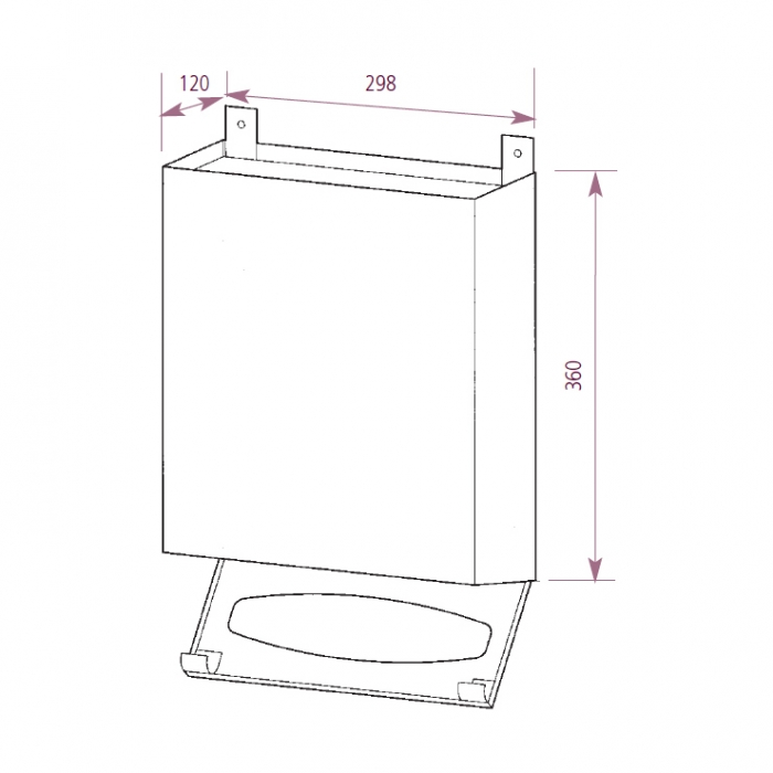 Prestige Behind Mirror Paper Towel Dispenser Drawing