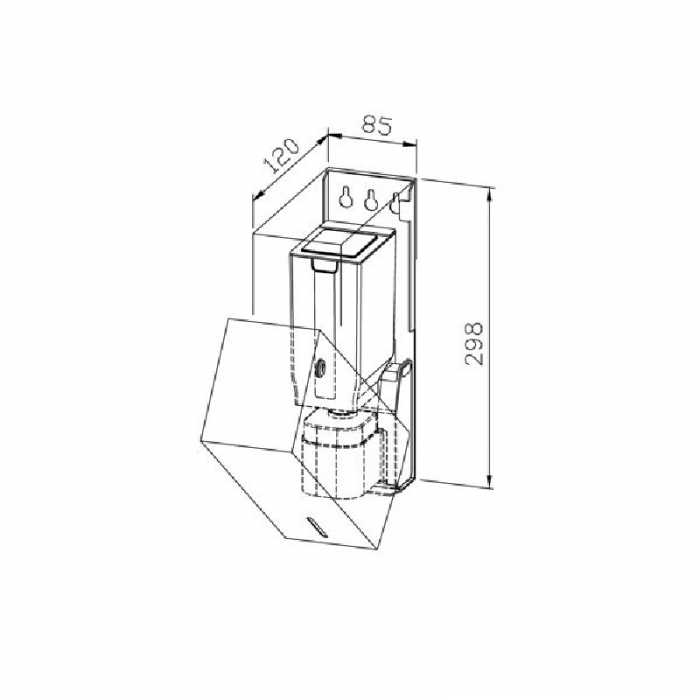 Marine Stainless Steel Automatic Soap Dispenser 850ml Drawing