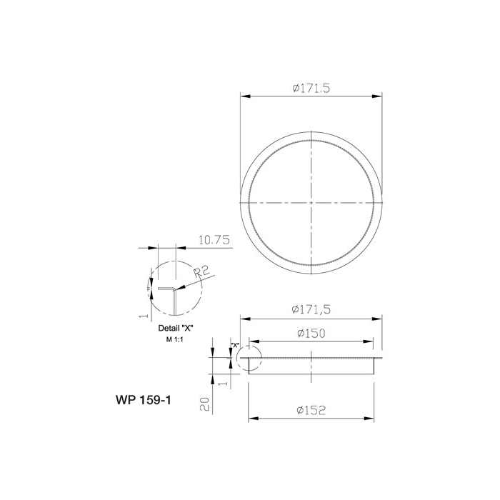 Prestige Surface Mounted Bin Ring Drawing