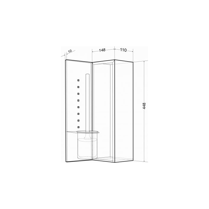 Recessed Toilet Brush Set  Chrome Nickel CAD