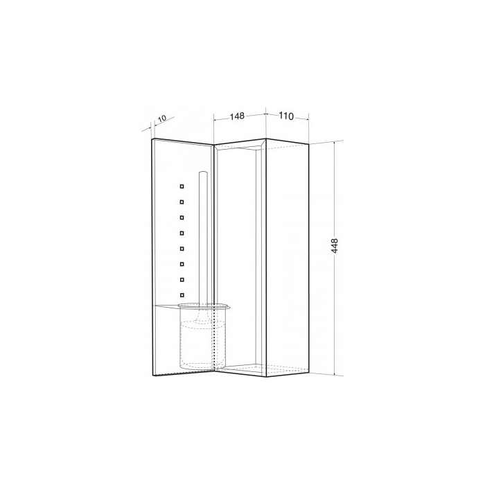 Toilet Brush Set  Chrome Nickel Stainless Steel CAD