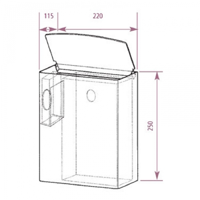 Sanitary Bin 5 Litres Prestige CAD Drawings