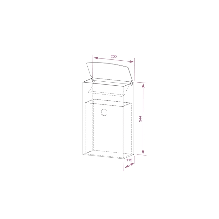 Sanitary Bin 5 Litres Prestige WP179-1/DP5118 CAD Drawing