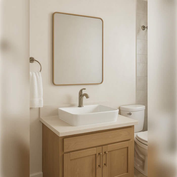 Yorvik Brushed Bronze Rectangle Mirror - 600x800mm lifestyle CNPW109008