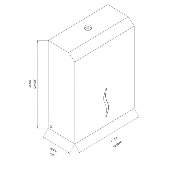 Prestige Ecoline Paper Towel Dispenser Matt Black CAD Drawing - E-ZHTL/MBK
