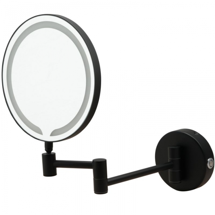 JTP Zoom Matt Black Magnifying Shaving Mirror 